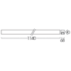 ขนาดของโคมตะแกรงแบบติดลอย LSLL-1L 1x36W (120cm.)