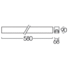 ขนาดของโคมตะแกรงแบบติดลอย LSLL-1S 1x18W (60cm.)