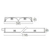 ขนาด โคมตะแกรงฝังฝ้า LRST 600-2L 2x36W (60x120cm.)